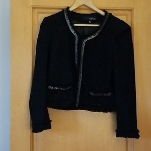 Black and silver short blazer